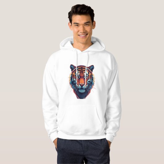 Artistic Tiger Face Hoodie – Bold & Stylish パーカ (正面フル)