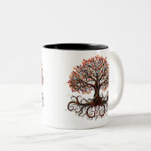 Artistic Tree with Swirling Branches ツートーンマグカップ (正面右)