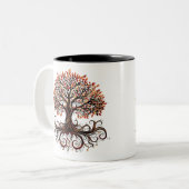 Artistic Tree with Swirling Branches ツートーンマグカップ (正面左)