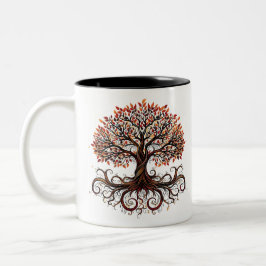 Artistic Tree with Swirling Branches ツートーンマグカップ