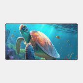 Artistic Turtle Emblem Illustration Desk Mat デスクマット (正面)