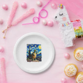 Artistic Turtle Shirt Starry Night Turtle (1) ペーパープレート (パーティー)