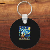 Artistic Turtle Shirt Starry Night Turtle (2) キーホルダー (正面)