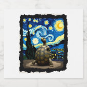 Artistic Turtle Shirt  Starry Night Turtle (2) スパークリングワインラベル (シングルラベル)