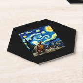 Artistic Turtle Shirt  Starry Night Turtle (2) ペーパーコースター (アングル)
