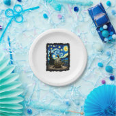 Artistic Turtle Shirt  Starry Night Turtle (2) ペーパープレート (パーティー)