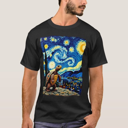 Artistic Turtle Shirt  Starry Night Turtle (2) Tシャツ (正面)