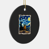 Artistic Turtle Shirt  Starry Night Turtle (3) セラミックオーナメント (右)