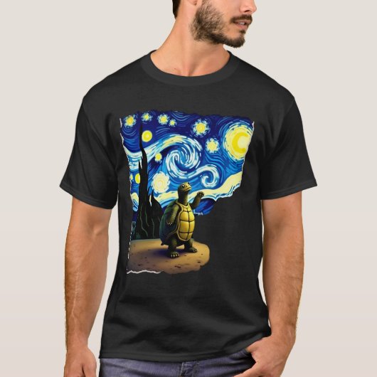 Artistic Turtle Shirt  Starry Night Turtle (4) Tシャツ (正面)
