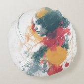 Artistic Unisex T-Shirt - Vibrant Abstract Design  ラウンドクッション (裏面)