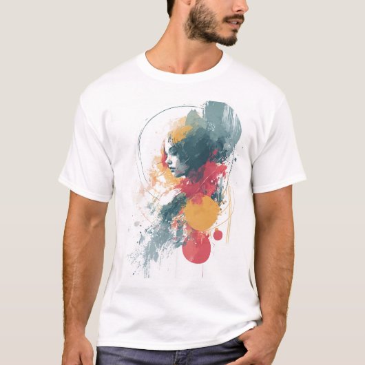 Artistic Unisex T-Shirt - Vibrant Abstract Design  Tシャツ (正面)