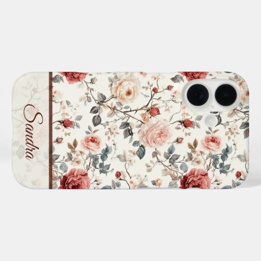 Artistic Valentine'S Day Gift Rose Name Case-Mate iPhoneケース (裏面 (横))