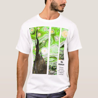 Artistic Van Gogh Broken Green Pink Tシャツ