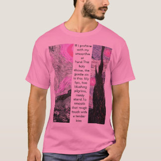 Artistic Van Gogh Broken Paint Pink Tシャツ