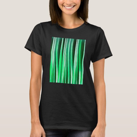 Artistic Vertical Stripes Aquamarine Green Hues Tシャツ (正面)