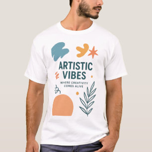 Artistic Vibes - モダンで芸術的なクリエイティブデザイン Tシャツ