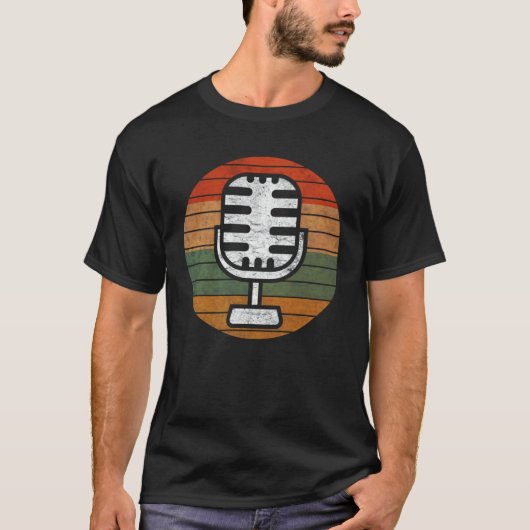 Artistic Vintage Microphone Artwork Tシャツ (正面)