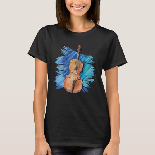 Artistic Viola Painting  Violist Music Instrument Tシャツ (正面)