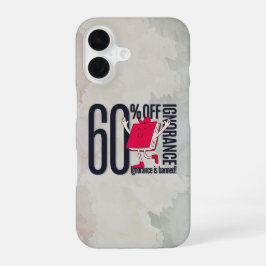 Artistic Watercolor Anti-Ignorance Book Quote  iPhone 16ケース