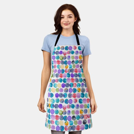 Artistic Watercolor Apron – Bold Modern Design  エプロン (着用した状態)