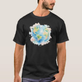 Artistic Watercolor Globe T-Shirt Tシャツ (正面)