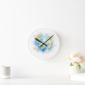 Artistic Watercolor Globe Wall Clock ラウンド壁時計 (ホーム)