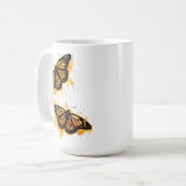 Artistic Watercolor Monarch Butterfly Nature Art コーヒーマグカップ (正面左)