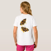 Artistic Watercolor Monarch Butterfly Nature Art Tシャツ (裏面フル)