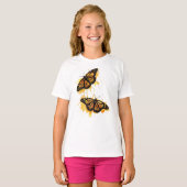 Artistic Watercolor Monarch Butterfly Nature Art Tシャツ (正面フル)