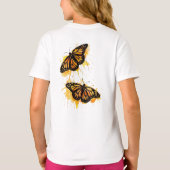 Artistic Watercolor Monarch Butterfly Nature Art Tシャツ (裏面)