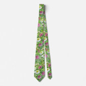 Artistic Watercolor wild flowers  Tie ネクタイ (正面)