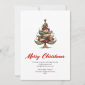 Artistic Whimsical Christmas Tree Greeting Card シーズンカード (正面)