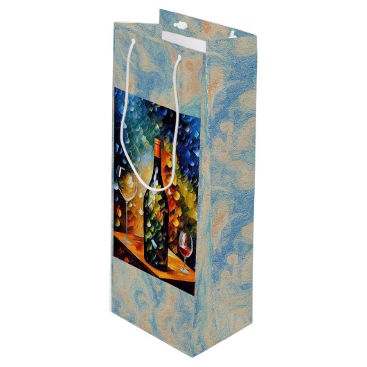 Artistic Wine Gift Bag – City Night Design ワインギフトバッグ (正面アングル)