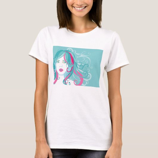 Artistic Woman Illustration Tシャツ (正面)