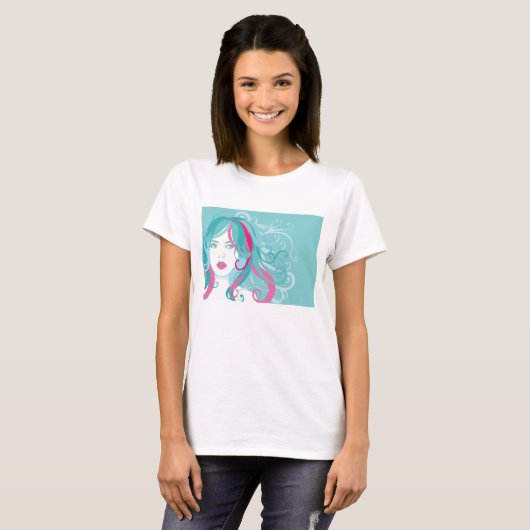 Artistic Woman Illustration Tシャツ (正面フル)