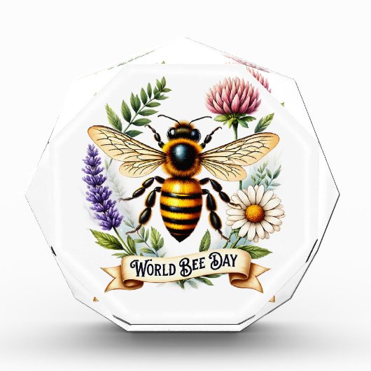 Artistic World Bee Day Illustration with Honeybee  フォトブロック (正面)