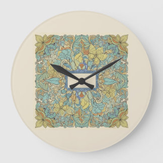 Artistic Zentangle Mandala Wall Clock ラージ壁時計