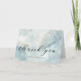 ArtisticAbstract挨りだらけの青いブラシストロークは感謝していしています サンキューカード