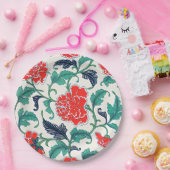 ArtisticBloomの赤エレガントフローラヴィンテージ ペーパープレート (パーティー)