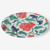 ArtisticBloomの赤エレガントフローラヴィンテージ ペーパープレート (アングル)