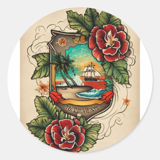 ArtisticFashion #UniqueDesign ラウンドシール (正面)