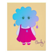 Artístico Azul Nuvem Cloudy Expressão Anímica ポスター (正面)