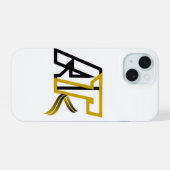 Artisto Logo Phone Case – Sleek Black & Gold Desig iPhone 15ケース (裏面横)