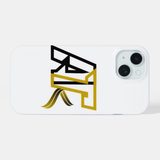Artisto Logo Phone Case – Sleek Black & Gold Desig iPhone 15ケース (裏面横)