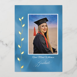 Artistry Blue College Graduation announcement 箔シーズンカード