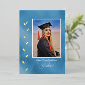 Artistry Blue College Graduation announcement 箔シーズンカード (立ち正面)
