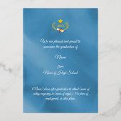Artistry Blue High School Graduation announcement 箔シーズンカード (裏面)