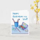 Artist's Birthday カード (黄色い花)