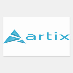 Artixロゴのブランド名(水平)白い背景 長方形シール