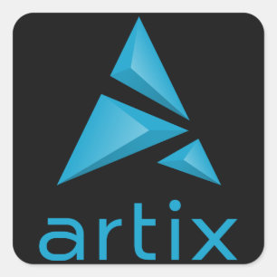 Artixロゴのブランド名(縦)の背景 スクエアシール